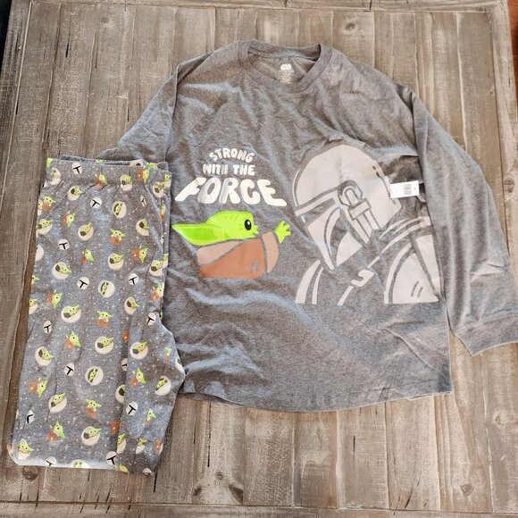 Disney Store Star Wars The Mandalorian Baby Yoda Grogu Pajamas Set Adult XL New - Picture 16 of 16